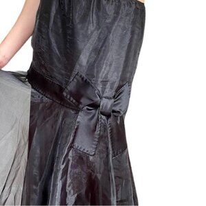 Vintage Victor Costa 80s taffeta overlay BOW skirt midi length stunning skirt